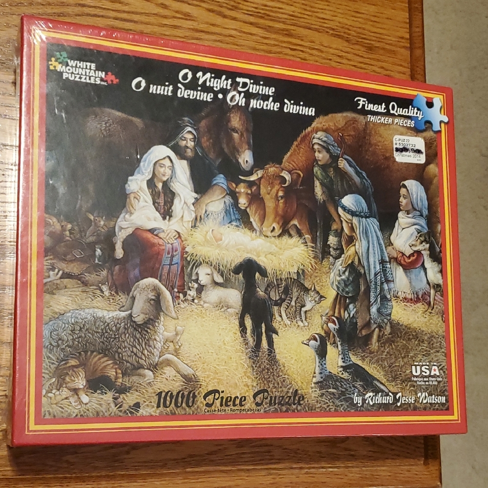 New Sealed White Mountain Puzzles "O Night Divine" Nativity 1000 Piece Puzzle